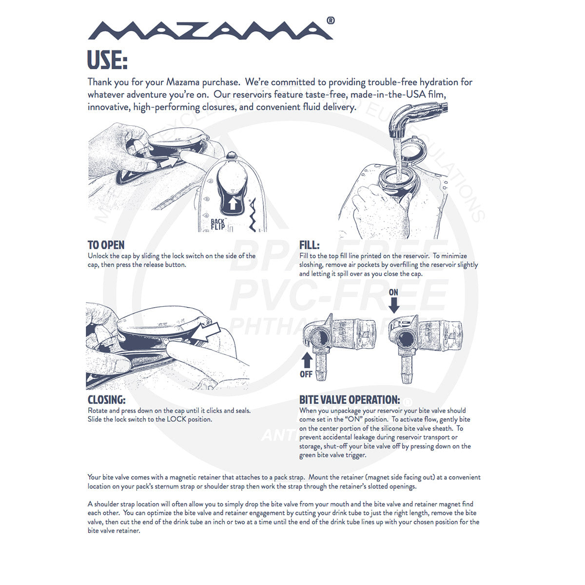 Mazama Designs Hatch 3 Liter Tactical Hydration Reservoir