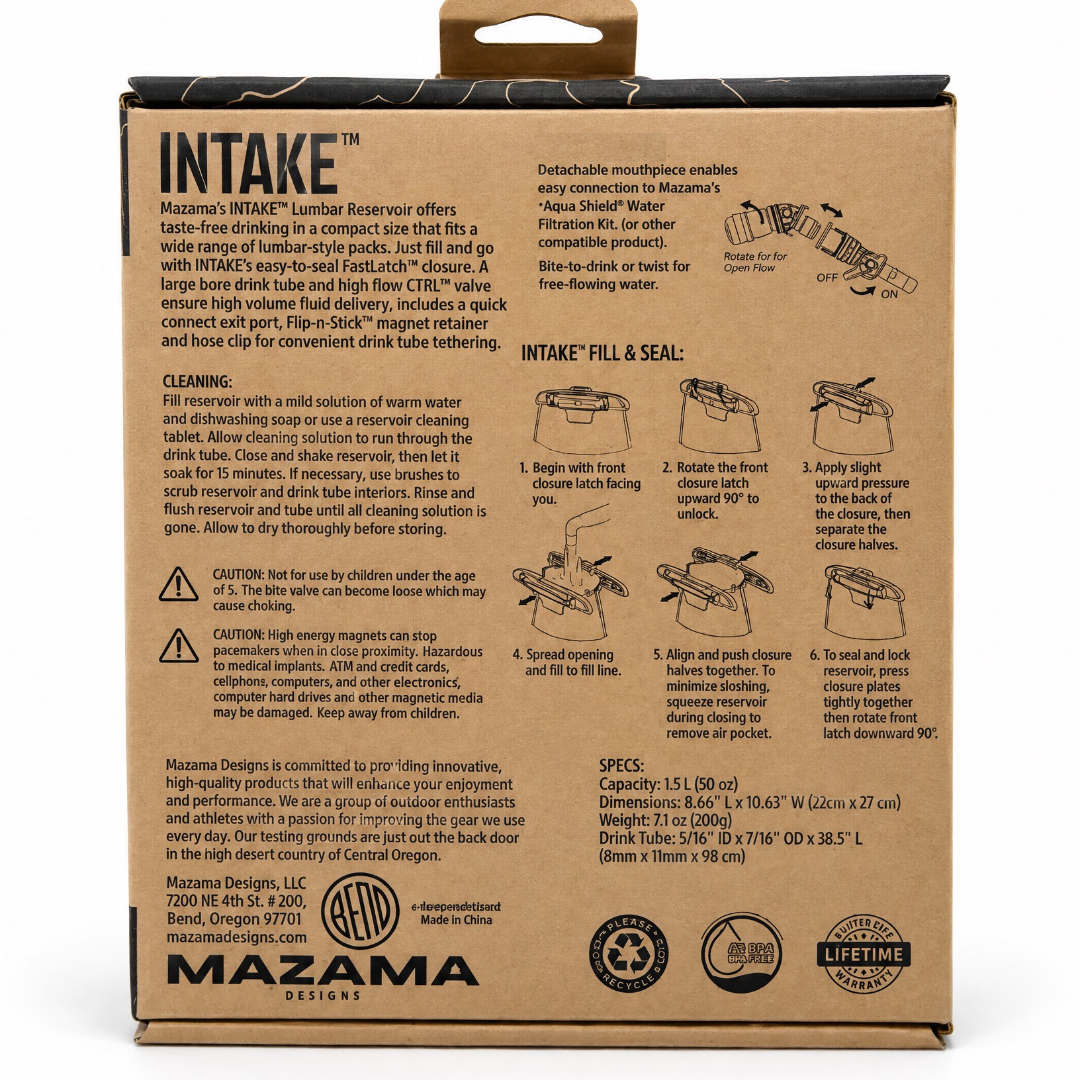 INTAKE NXT™ 1.5L Lumbar Hydration Reservoir