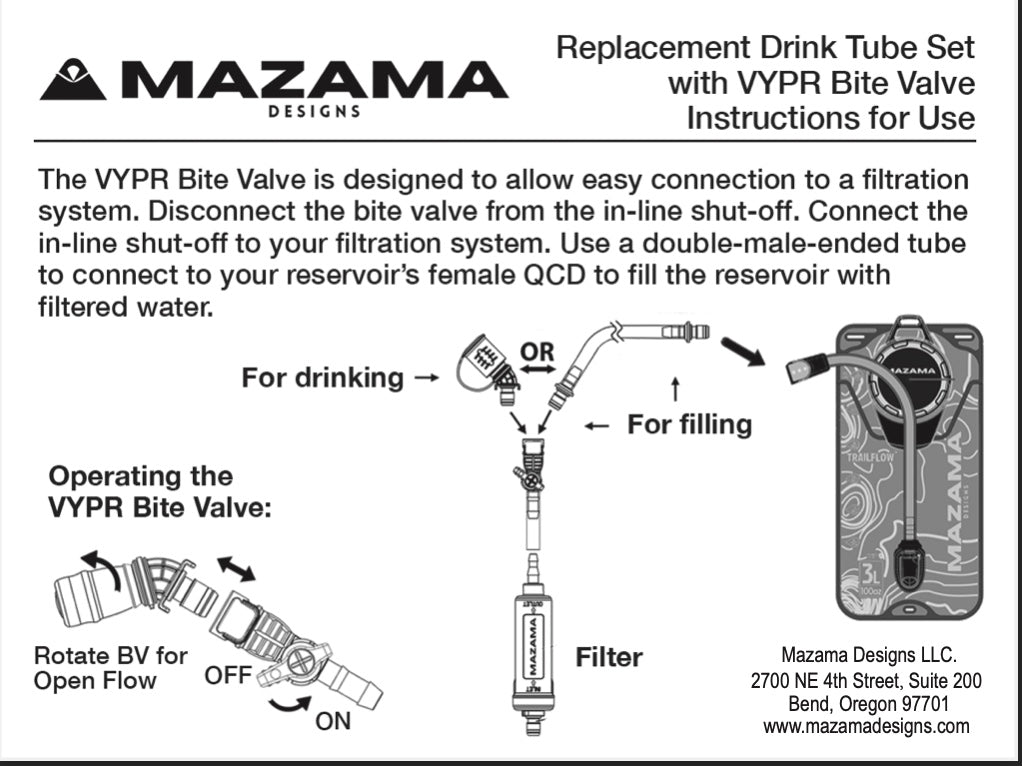 VYPR Replacement Drink Tube Set 5/16" ID